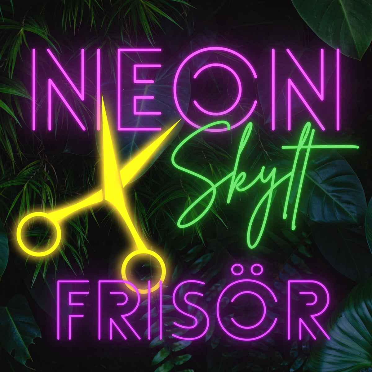 Neonskylt Frisör - Skicka din logo vi skapar en design anpassad för din Frisörsalong!