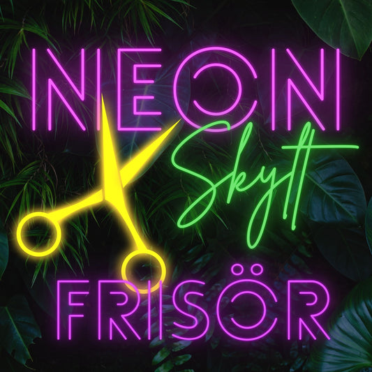 Neonskylt Frisör - Skicka din logo vi skapar en design anpassad för din Frisörsalong!