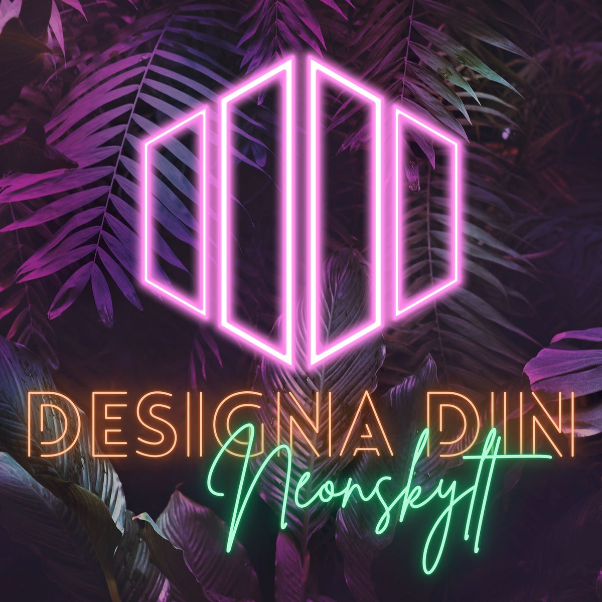 Neonskylt Egen Logo - Lysande Logo i färger