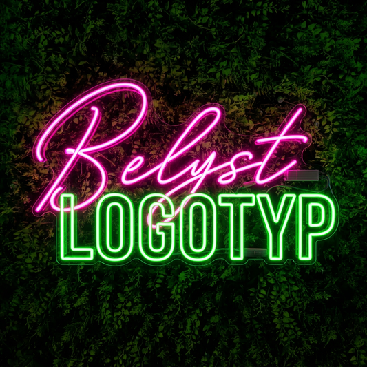 Belyst logotyp i LED-Neonskylt
